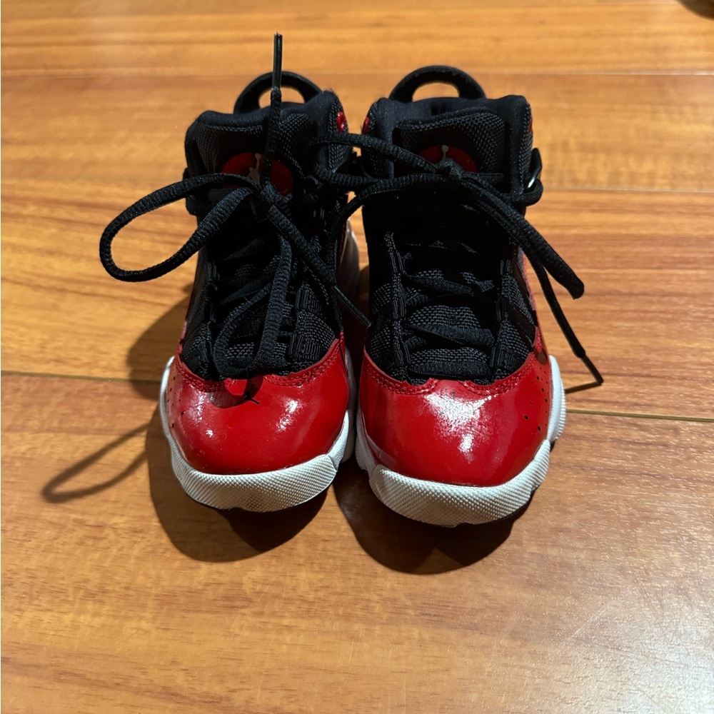 Jordan Kids Red and Black Sneakers